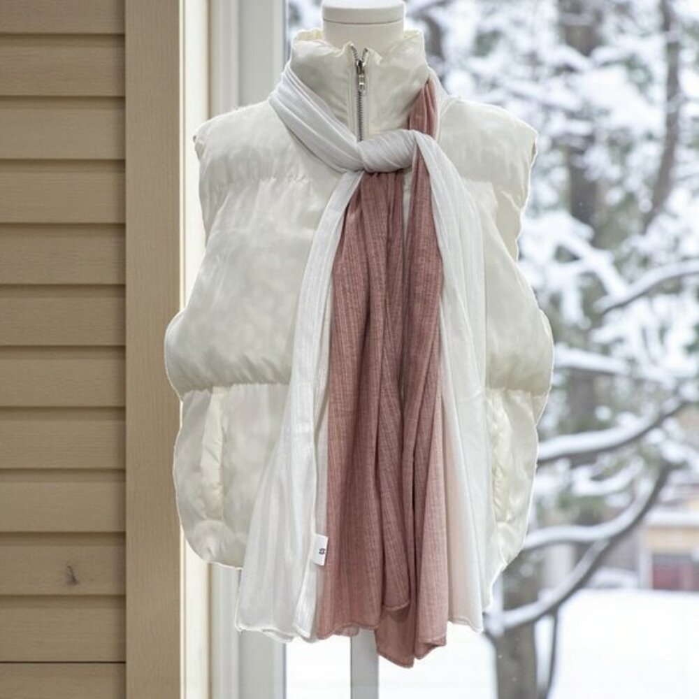 Modest Wear Pink White Sheer Lightweight Scarf Soft Girl‎ Romantic Coquette